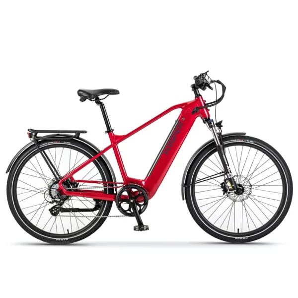 Wisper Wayfarer H9 Electric Bike in Red. Main Display Image